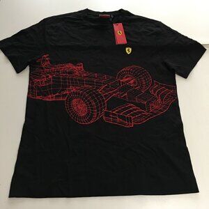 Scuderia Ferrari Official Product Mens Medium Black T-Shirt Car Shield Logo NWT